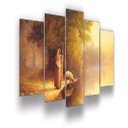 Ver imagem 1 de Quadro Decorativo Mosaico 5 Peças Mod340 Paisagem Jesus Lago