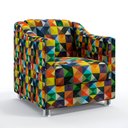 Ver imagem 1 de Poltrona Decorativa Para Sala de Estar Alya Sued Estampado Colorido Aradecor