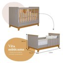 Ver imagem 4 de Berço Minicama Infantil Americano Grade Fixa Regulagem de Altura Mdf Biscoito Permobili Fendi/