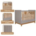 Ver imagem 5 de Berço Minicama Infantil Americano Grade Fixa Regulagem de Altura Mdf Biscoito Permobili Fendi/
