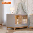 Ver imagem 2 de Berço Minicama Infantil Americano Grade Fixa Regulagem de Altura Mdf Biscoito Permobili Fendi/