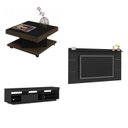 Ver imagem 2 de Conjunto com Rack com Painel para TV até 60 Polegadas e Mesa de Centro Elegance Espresso Móveis