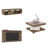 Kit 3 Peças Rack com Painel até 60 Polegadas Slim e Mesa de Centro Elegance - 2