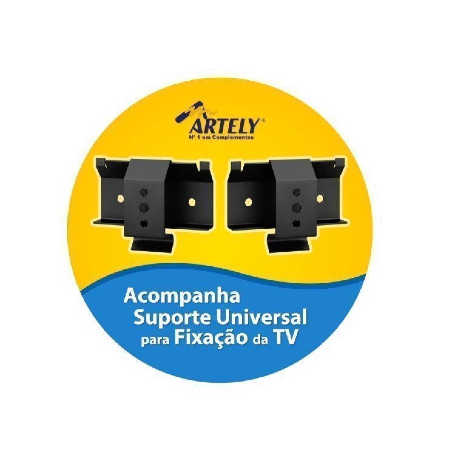Kit 3 Peças Rack com Painel até 60 Polegadas Slim e Mesa de Centro Elegance - 3