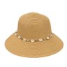 Chapéu de Palha Colorido com Búzios Marrom - 1