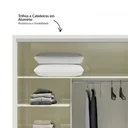 Ver imagem 5 de Guarda Roupa 2 Portas de Correr 2 Gavetas 223cm 100% MDF Branco/Off White Brilho