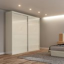Ver imagem 1 de Guarda Roupa 2 Portas de Correr 2 Gavetas 223cm 100% MDF Branco/Off White Brilho