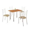 Ver imagem 1 de Conjunto Sala de Jantar Mila 4 Cadeiras Ella Branca C- Creme