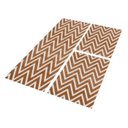 Ver imagem 3 de Kit Tapetes e Passadeira De Cozinha 3 Peças Antiderrapante Chevron Zig Zag Geométrico Caramelo e Cru