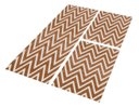 Ver imagem 3 de Kit Tapetes e Passadeira De Cozinha 3 Peças Antiderrapante Chevron Zig Zag Geométrico Caramelo e Cru