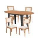 Ver imagem 1 de Kit Mesa Oval Extensível Mdf com 4 Cadeiras Encosto com Tela Césare Dalla Costa