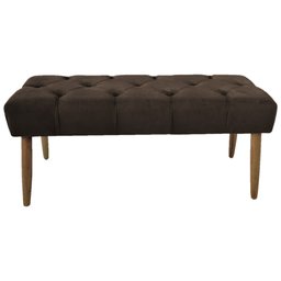 Banco Estofado Jade 120xcm Suede Marrom - Majú Decor - 1