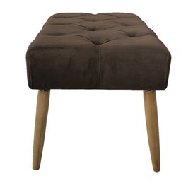 Banco Estofado Jade 120xcm Suede Marrom - Majú Decor - 3