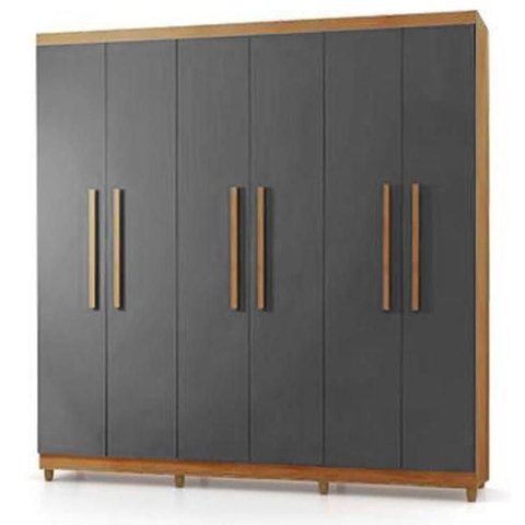 Guarda Roupa Elegance 6 Portas com 8 Pes Nature/alasca - Vlr
