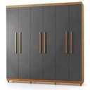 Ver imagem 1 de Guarda Roupa Elegance 6 Portas com 8 Pes Nature/alasca - Vlr