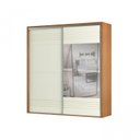 Ver imagem 3 de Guarda Roupa com Espelho 2 Portas de Correr 2 Gavetas 223cm 100% MDF Off White/Freijó