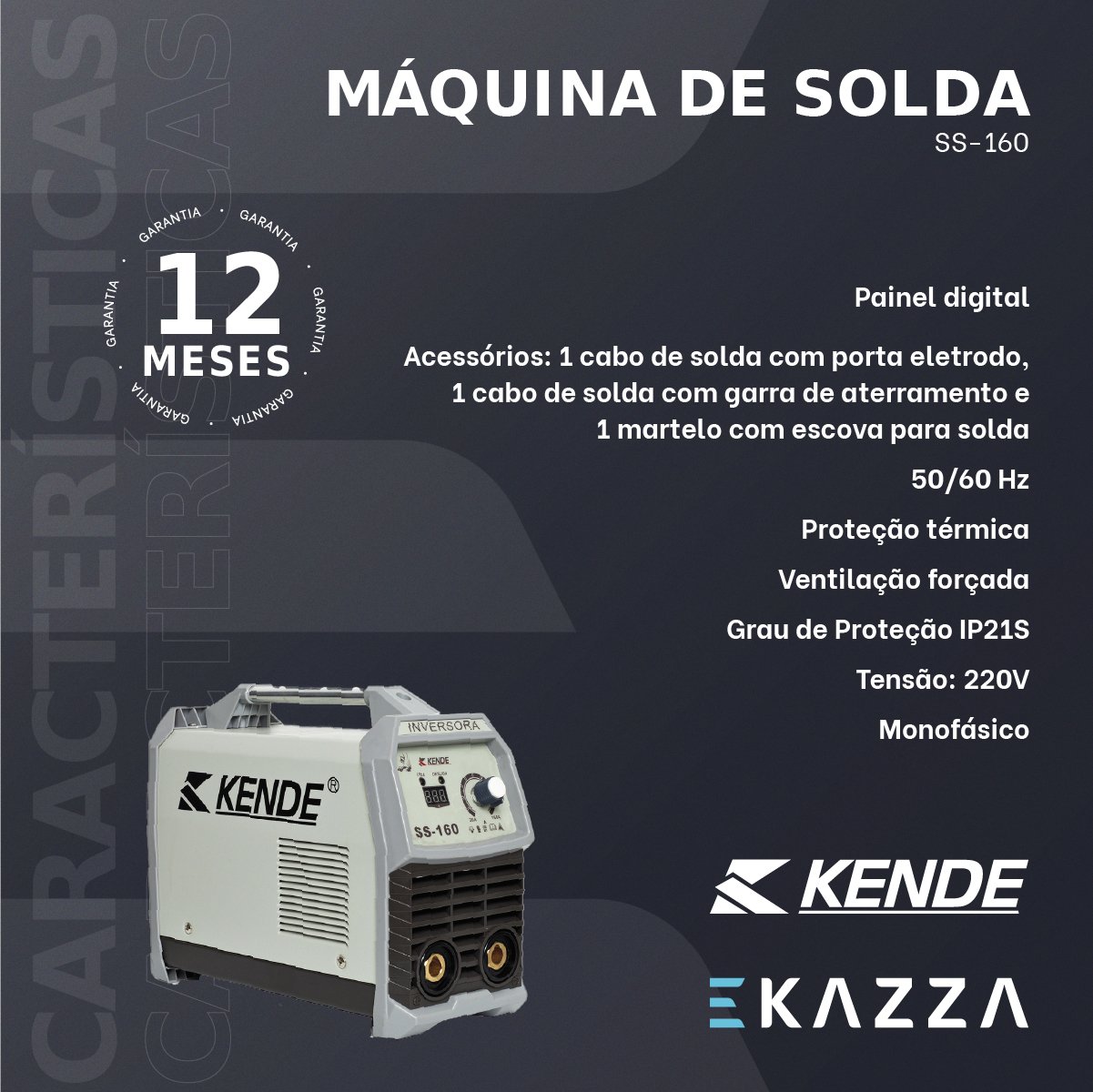 Máquina de Solda Inversora MMA SS-160 - KENDE - 2