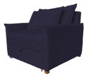Ver imagem 1 de Poltrona Cama Monica Sala - Bouclé Cores:Azul-Marinho/Bouclé