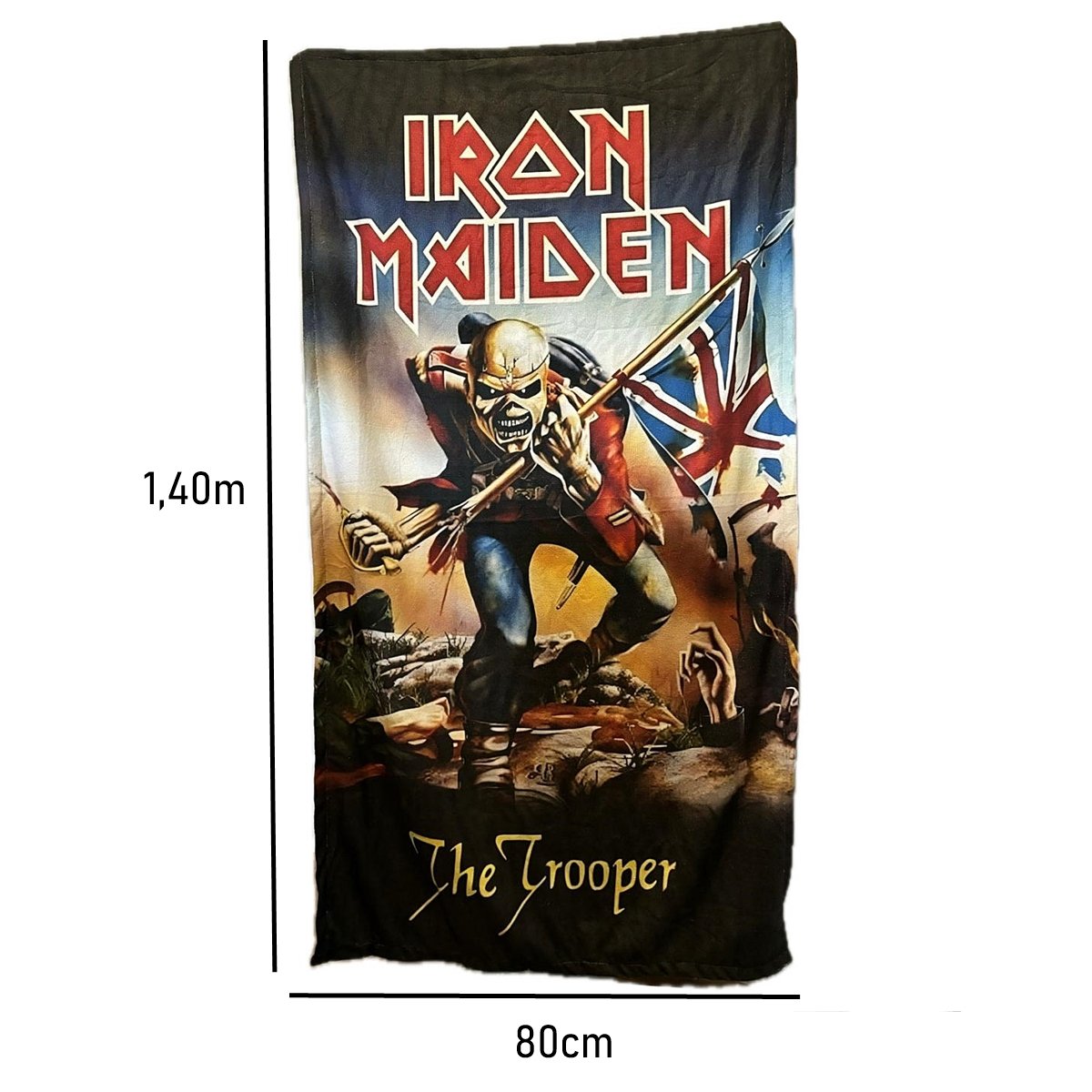 Toalha de Banho Iron Maiden 1,40m X 80cm Algodão Rock Estilo - 2