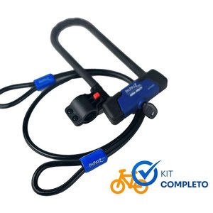 Cadeado Trava Tipo U-lock com Cabo para Bicicleta e Moto