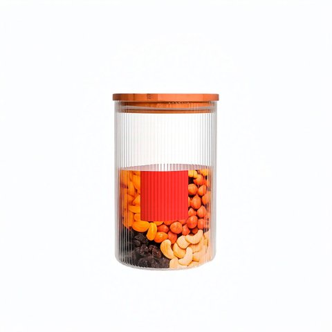 Pote Hermético de Vidro com Tampa de Bambu, 1.3 L Cozinha