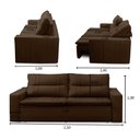 Ver imagem 3 de Sofá Retrátil e Reclinável 2 Lugares com Molas 1,50m Escócia Suede Marrom Mirra Decor