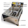 Fritadeira Elétrica Óleo 7lt + Escorredor + Coador - Inmetro:60hz/inox/220v - 6