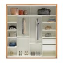 Ver imagem 2 de Guarda Roupa com Espelho 2 Portas de Correr 2 Gavetas 223cm 100% MDF Branco/Off White Brilho