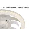 Pendente Ventilador de Teto Amon com Cristal Led 3 Cores Bivolt Retrátil com Controle Remoto - 4
