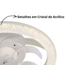 Ver imagem 4 de Pendente Ventilador de Teto Amon com Cristal Led 3 Cores Bivolt Retrátil com Controle Remoto