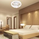 Ver imagem 3 de Pendente Ventilador de Teto Amon com Cristal Led 3 Cores Bivolt Retrátil com Controle Remoto