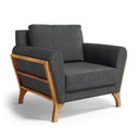 Ver imagem 1 de Poltrona Sabrina de Madeira Maciça com Almofada Linho Chumbo 406