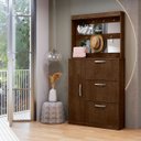 Ver imagem 1 de Conjunto Espelheira e Sapateira Manu 4 Portas Organização:marrom