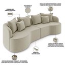 Ver imagem 7 de Sofá 3 Lugares Orgânico Living 230cm Ekos K01 Veludo Bege - Lyam Decor