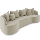 Ver imagem 1 de Sofá 3 Lugares Orgânico Living 230cm Ekos K01 Veludo Bege - Lyam Decor
