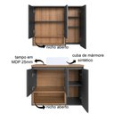 Ver imagem 5 de Gabinete de Banheiro 80cm Cecília com Espelheira 03 Portas e Um Nicho Mel/grafite com Cuba Branca