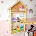 Ver imagem 2 de Nicho Triplo Casa Prateleira Infantil para Livros, Brinquedos e Decoração Expositor de Bonecas de Ma