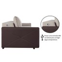 Ver imagem 7 de Estofado Retrátil 160cm com USB Urban Bege/Marrom