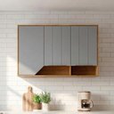 Ver imagem 1 de Armário Aéreo 3 Portas 120cm Bege/Cinamomo/Platina