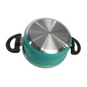 Ver imagem 2 de Caçarola Alumínio Tampa Vidro Alça Baquelite Verde Água 18cm