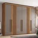 Ver imagem 1 de Guarda Roupa Casal 6 Portas 4 Gavetas Flex Norton Marrom/Nature/Avelã