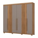 Ver imagem 2 de Guarda Roupa Casal 6 Portas 4 Gavetas Flex Norton Marrom/Nature/Avelã