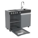 Ver imagem 3 de Mini Cozinha Infantil Luli com Pia e Fogao Cinza Preto Ofertamo