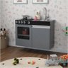 Mini Cozinha Infantil Luli com Pia e Fogao Cinza Preto Ofertamo - 1