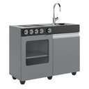 Ver imagem 6 de Mini Cozinha Infantil Luli com Pia e Fogao Cinza Preto Ofertamo