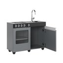 Ver imagem 2 de Mini Cozinha Infantil Luli com Pia e Fogao Cinza Preto Ofertamo
