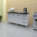 Ver imagem 5 de Balcão com Tampo Emily 160 Cm Branco Preto Moblis