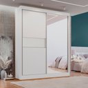 Ver imagem 1 de Guarda Roupa Casal 2 Portas 3 Gavetas com Espelho 100% Mdf Grécia Ripado