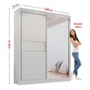 Ver imagem 4 de Guarda Roupa Casal 2 Portas 3 Gavetas com Espelho 100% Mdf Grécia Ripado