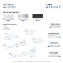Ver imagem 2 de Kit de Acessórios para Banheiro Alto Brilho 5 Peças Grego Metal 2070at